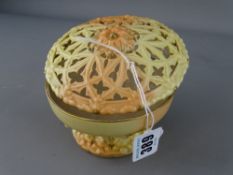 Locke & Co, Worcester blush decorated pedestal bowl with reticulated cover