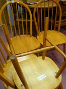 Parcel of four modern light wood chairs by Julian Bowen