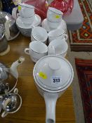 Modern white porcelain part teaset, the pot marked 'Viners, Sauterne'