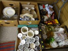 Good quantity of household crockery and glassware, Pyrex goods, Goodyear advertising ashtray etc