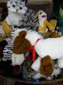 Box of soft toys and ornamental ware etc