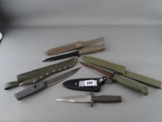 Four modern combat style collector's knives