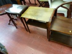 Italian inlaid side table, two mahogany side tables and two further items of occasional furniture