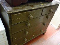Vintage two over three drawer painted chest
