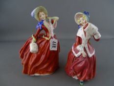 Two Royal Doulton ladies 'Autumn Breezes' HN1934 and 'Christmas Morn' HN1992