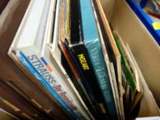 Box of miscellaneous LP and single records