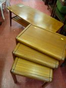 Two tier coffee table, a nest of three tables and a gilt framed mirror