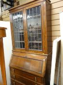Oak bookcase bureau