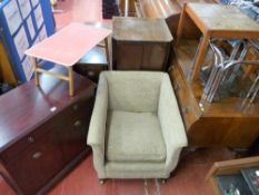 Parcel of mixed items including small two door single drawer sideboard, twin drop leaf dining table,