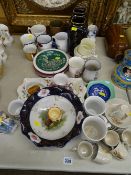 Quantity of pottery mugs, vases and other crockery