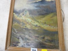 A GODWIN oil on board - titled 'Halfway House, Snowdon' signed and dated May 1953