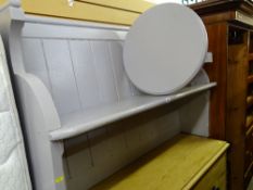 Painted pew/bench and a small painted occasional table