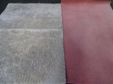 Large modern silver colour tufted rug and a modern pink carpet