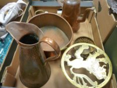 Parcel of copper and brassware