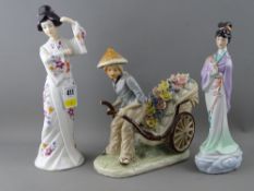 Three porcelain figurines of Oriental girls