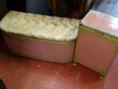 Lloyd loom style blanket chest and a glass topped linen box