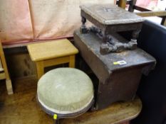 Four various vintage footstools