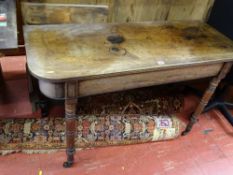 Antique mahogany D-end side table