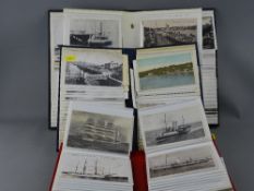 Three albums of vintage postcards - North Wales, paddle steamers including Trefriw etc
