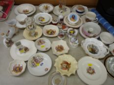 Excellent parcel of commemorative porcelain, plates, tankards, trinket boxes etc