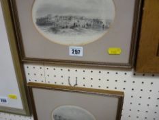 Two oval engravings - historical Rhyl scenes, the largest 12 x 17 cms