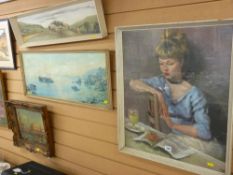 Parcel of prints and paintings including Venetian scene etc