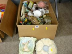 Box of mainly porcelain including Sylvac wall pocket etc