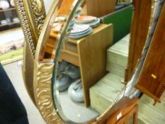 Art Deco style circular bevelled glass wall mirror
