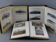 Three albums of vintage postcards, mostly war and battleships plus others