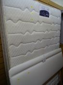 Silentnight memory foam topped double mattress with faux leather upholstered headboard