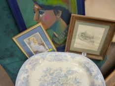 Sketch - 'Tramp Asleep in Amsterdam', indistinctly signed, oil on board - portrait, signed James,