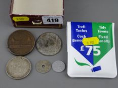 Small collection of coins and tokens including an 1813 Birmingham Workhouse thrupence