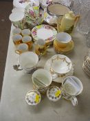 Quantity of Victoria teaware, Imperial floral decorated teaware, electroplate rimmed Old Foley bowl,