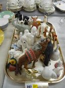 Parcel of mainly dog ornamental figures