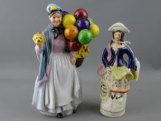 Vintage Staffs figurine and a Leonardo figurine of 'The Balloon Seller'