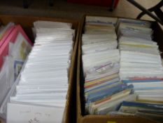 Two boxes containing large quantities of gift cards