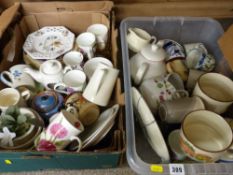 Two boxes of mixed kitchenware