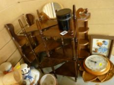 Parcel of mainly treen ware, wall hanging whatnots etc