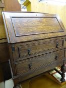 Vintage oak fall front bureau