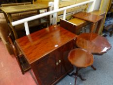 Parcel of mostly modern occasional furniture including a teak gate leg dining table, a bamboo two