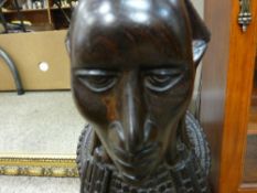 Carved African bust