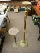 Pair of heavy brass planter stands/lamp bases