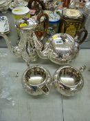 Four piece electroplate fine quality tea service
