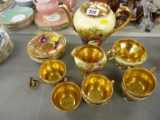 Aynsley fruit decorated part teaset