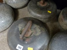 Two similar looking vintage curling stones