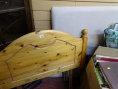 Upholstered single bed headboard and a modern pine example