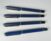 A MODERN MATT NAVY PARKER RIALTO FOUNTAIN PEN & BALLPOINT PEN SET together with with a modern matt