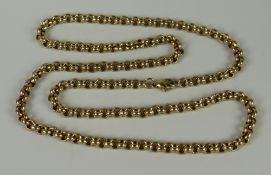 A 9CT YELLOW GOLD BELCHER CHAIN, 61cms long, 48.9grams approx.