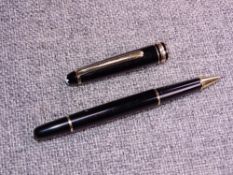 A BLACK MONTBLANC MEISTERSTUCK BALLPOINT PEN