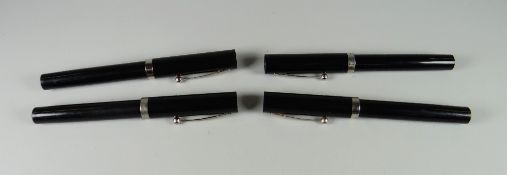 TWO SETS OF VINTAGE BLACK SHEAFFER NONONSENSE FOUNTAIN & BALLPOINT PENS (4)